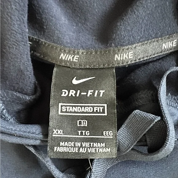 MENS NIKE NAVY BLUE HOODIE - Picture 3 of 4